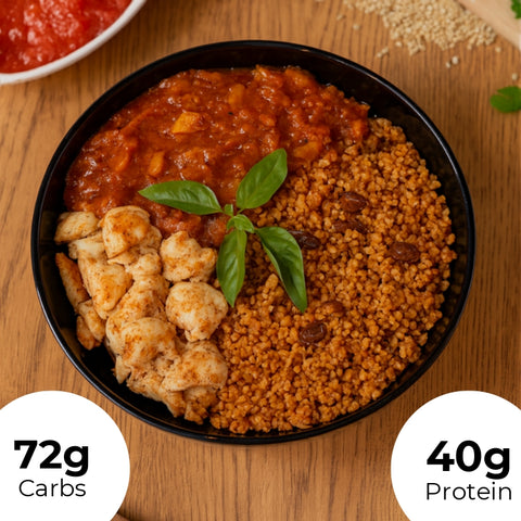 11. Bulgur mit Hähnchenbrust und Tomatensoße