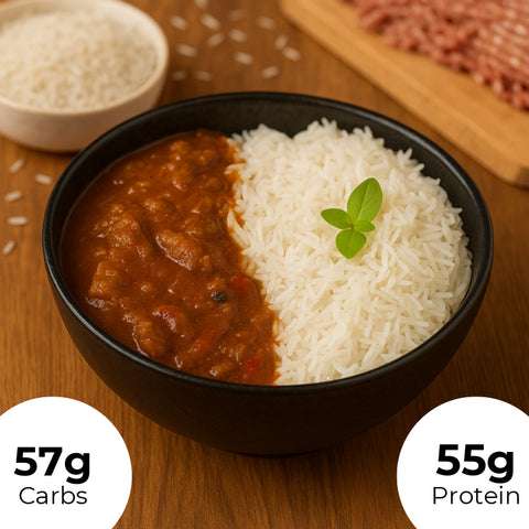 14. Reis mit Hackfleichsoße