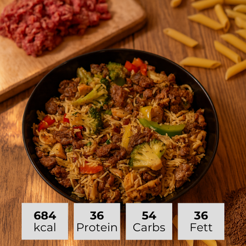 3. Gemüsepfanne mit Hackfleisch und Reis