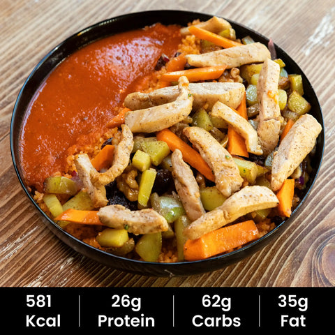 11. Bulgur mit Hähnchenbrust und Tomatensoße