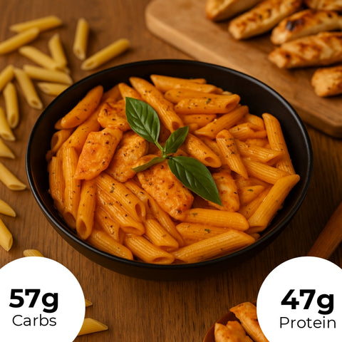 19. Penne mit Hähnchen in Tomatensahnesauce
